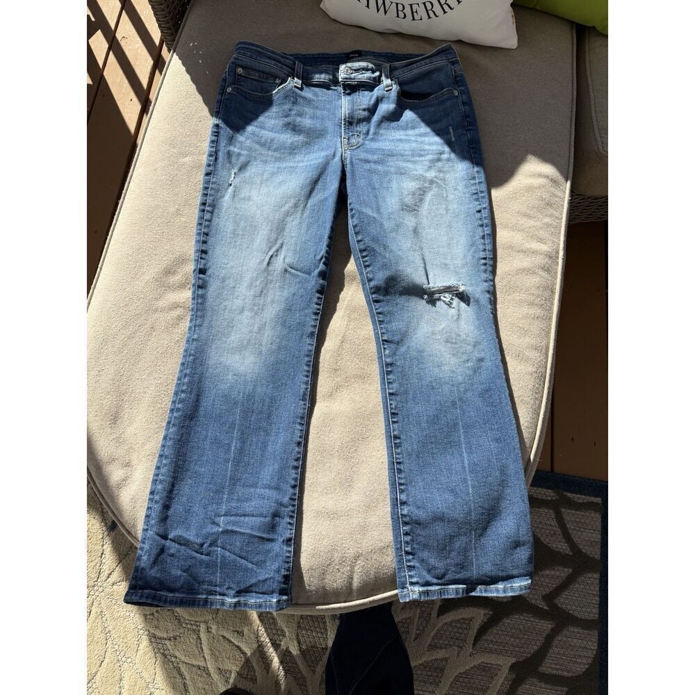 NWT Womens Edwin  Ankle Boyfriend Straight Leg Light Blue Wash Jeans SZ 31